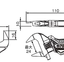 Mỏ lết hàm siêu mỏng Engineer 110mm TWM-08