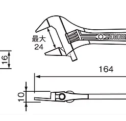 Mỏ lết hàm siêu mỏng Engineer 164mm TWM-07