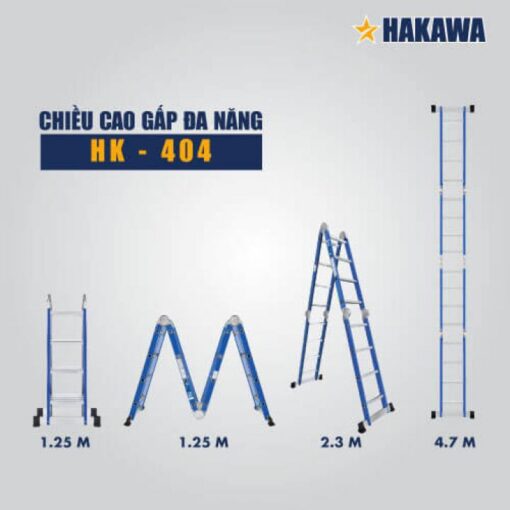 Thang nhôm gấp đa năng 4 khúc HAKAWA HK-404 (New)