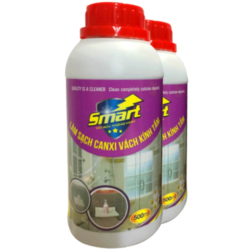 Nước tẩy làm sạch cặn canxi vách kính tắm Smart TK 500ml